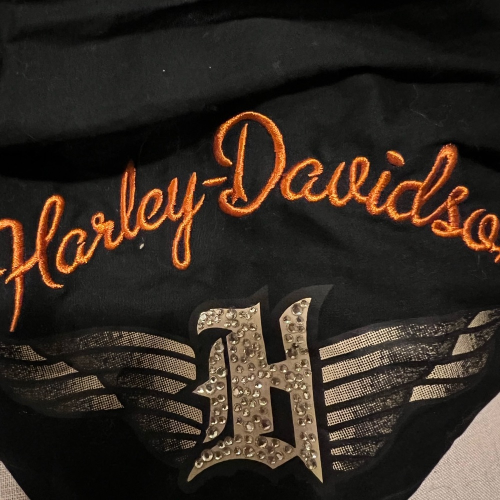 NWT Harley Davidson head wrap. Retired. So cute! Rhinestone.